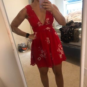 Lulus red flower dress